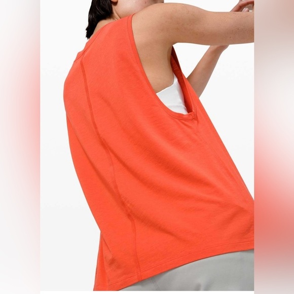 Lululemon All Yours Boyfriend Tank-Brick Orange-PTP 15" - Picture 3 of 7